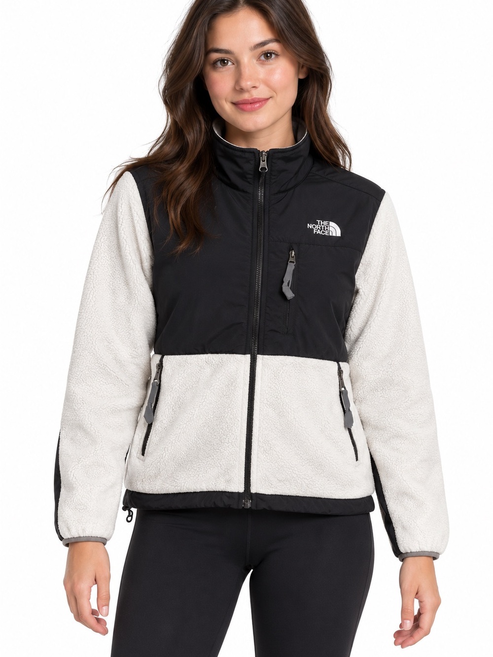 The North Face Women’s Denali Fleece Jacket White Black Size Small